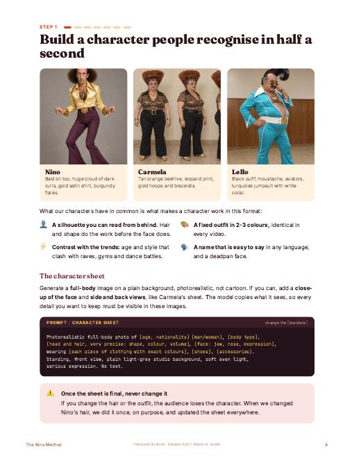 Guide page: Step 1, build a character people recognise