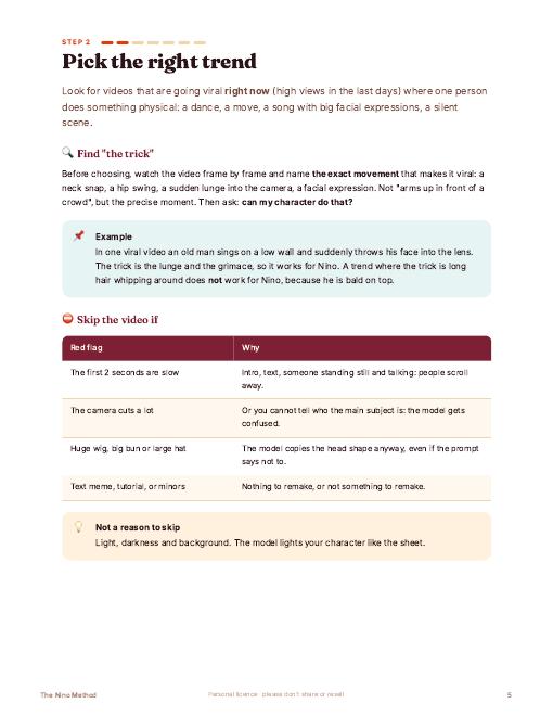 Guide page: Step 2, pick the right trend