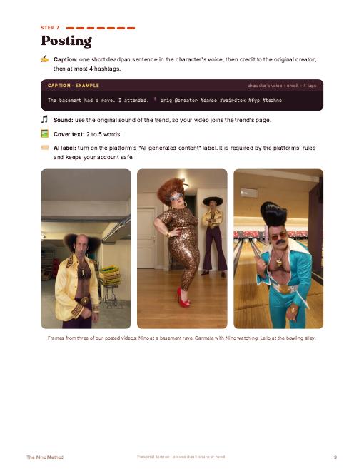 Guide page: Step 7, posting
